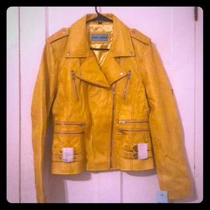 Yellow leather jacket